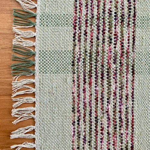 裂き織り」ランチョンマット 【モスグリーン】2枚ペア ランチョン