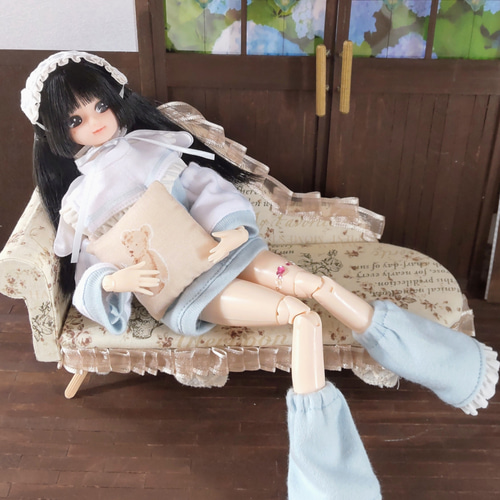ドール服 リカちゃん 27cmドール ハートボタン♡ジャージワンピ