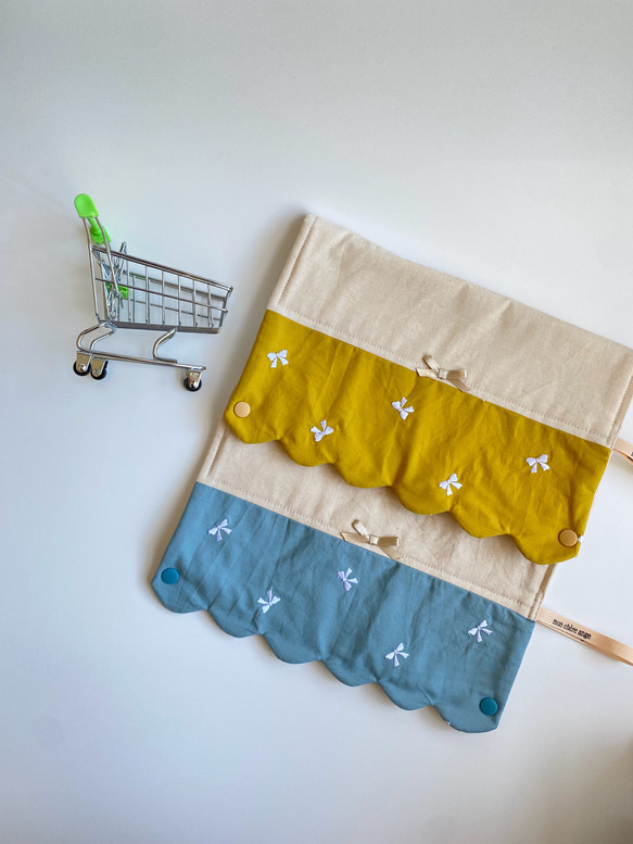 リボン刺繍のショッピングカートカバー 7枚目の画像