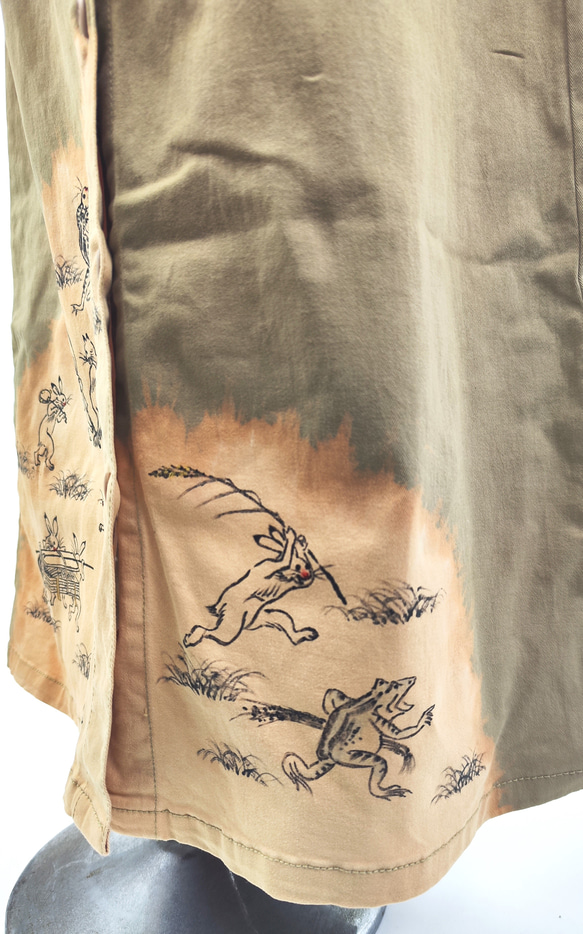 江戸時代から続く伝統技法で描いた１点物のロングスカート 5枚目の画像