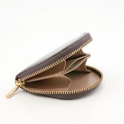 英国皮革 ブライドルレザー 小銭入れ 丸型 本革 コインケース (チョコ) 3枚目の画像