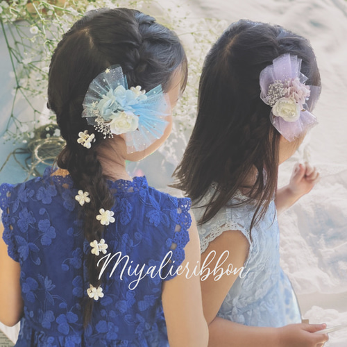 パーティー ピアノ発表会 髪飾り&コサージュ 蝶ネクタイ 女の子 男の子