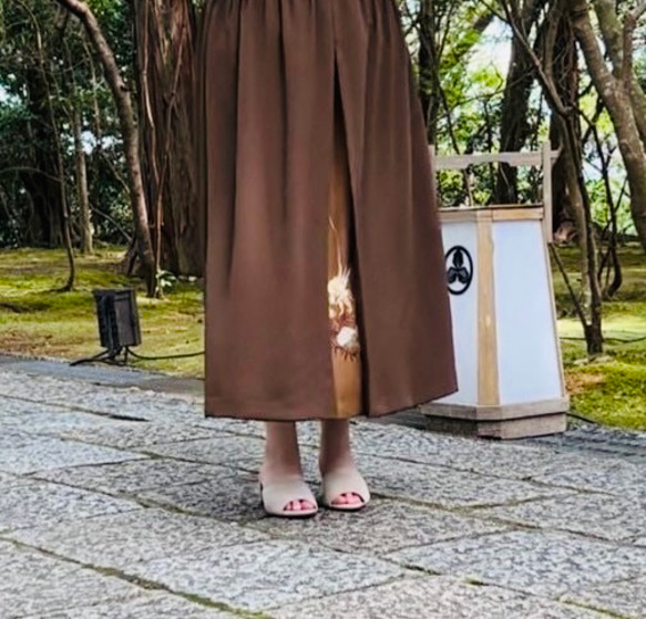 大きいサイズ スカート フレア XL 着物リメイク 2枚目の画像