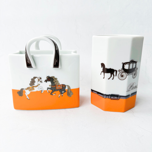 新品/未使用】ポーセラーツ/小物入れ、ペン立て