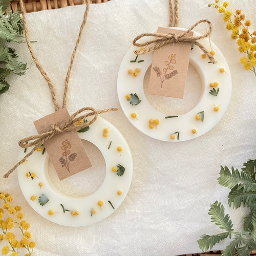 ミモザリースのサシェ 天然精油香るアロマワックスサシェ ⌘香りが