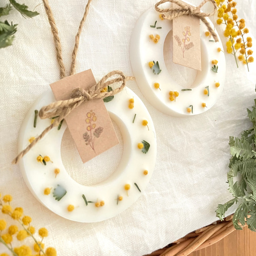 ミモザリースのサシェ 天然精油香るアロマワックスサシェ ⌘香りが