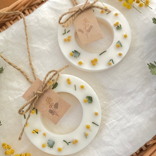 ミモザリースのサシェ 天然精油香るアロマワックスサシェ ⌘香りが