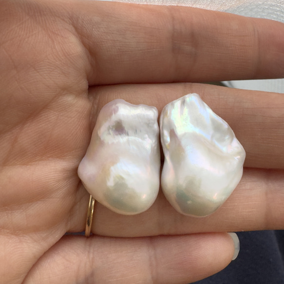 【ethical pearl series】バロックパール　バロックパールピアス　バロックパール　パールイヤリング　 6枚目の画像