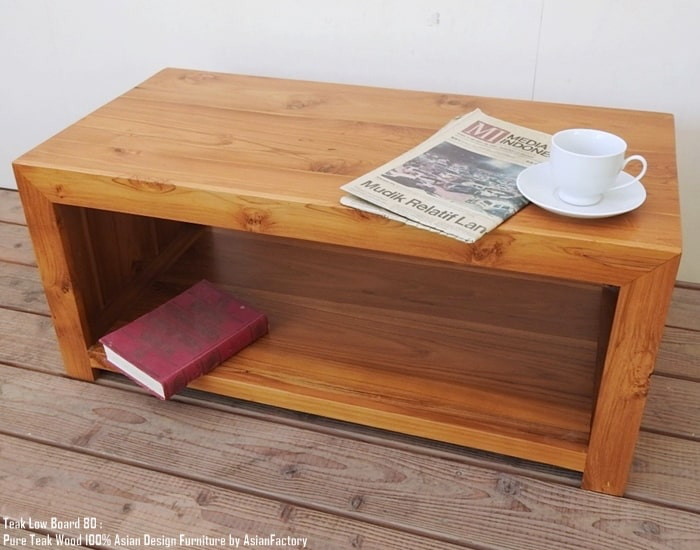 チーク無垢材 ローテーブル 80cm LNA ナチュラルブラウン テレビ台 ローボード テーブル TVボード AVラック 29,000円