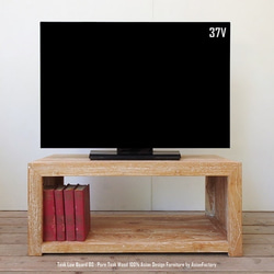 チーク無垢材 ローテーブル 80cm LWW ホワイトウォッシュ テレビ台 ローボード テーブル TVボード AVラック 3枚目の画像