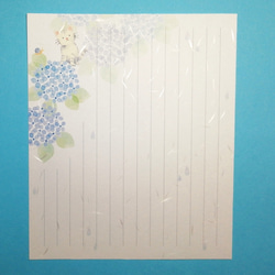 紫陽花咲く季節の縦書きレターセット 2枚目の画像