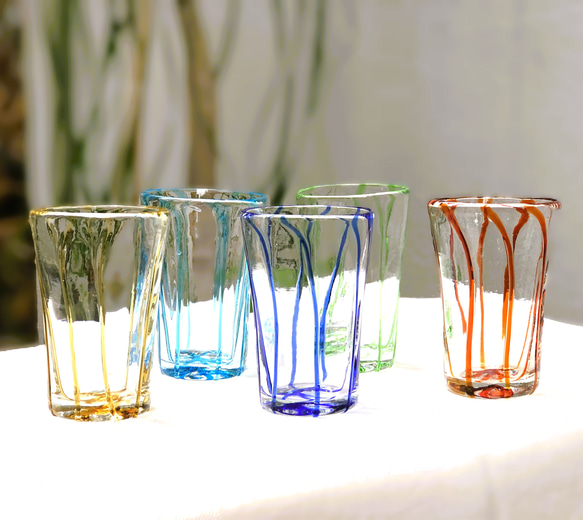 カラフルひとくちグラス【コバルトブルー】　～ペルシャの手吹きガラス～ 5枚目の画像