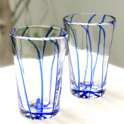 カラフルひとくちグラス【コバルトブルー】　～ペルシャの手吹きガラス～ 1枚目の画像