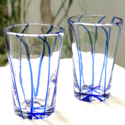 カラフルひとくちグラス【コバルトブルー】　～ペルシャの手吹きガラス～ 2枚目の画像