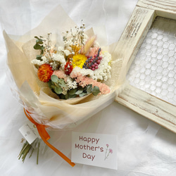 ♪送料込み♪ドライフラワースワッグブーケ♪オレンジ①母の日