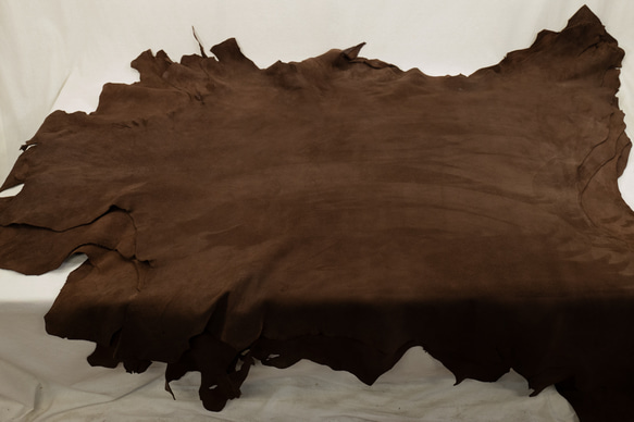 ディアスエード チョコ Deer Suede Chocolate Brown - 鹿革 天然皮革 Leather 1枚目の画像