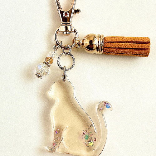 antique cat ୨୧ * 小さな エメラルド色のリボンの 猫ちゃん 猫 置物