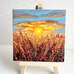 キャンバスアート, sunset, 日の出の絵、オレンジの景色、黄色とオレンジの絵、夕方の絵 1枚目の画像