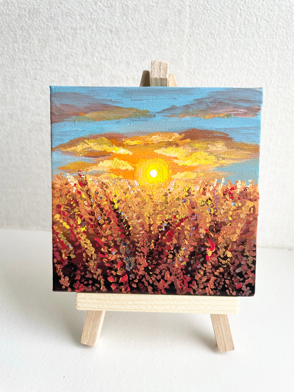 キャンバスアート, sunset, 日の出の絵、オレンジの景色、黄色とオレンジの絵、夕方の絵 1枚目の画像