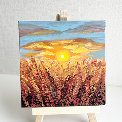 キャンバスアート, sunset, 日の出の絵、オレンジの景色、黄色とオレンジの絵、夕方の絵 2枚目の画像