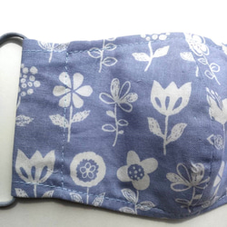 【こども】くすみカラー花柄　コットンマスク　フィルターポケット付き　サイズが選べる（2才－小学校高学年・中学生) 5枚目の画像