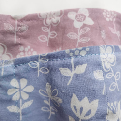 【こども】くすみカラー花柄　コットンマスク　フィルターポケット付き　サイズが選べる（2才－小学校高学年・中学生) 3枚目の画像