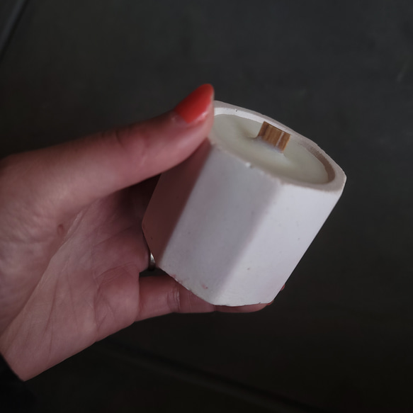 [母の日ギフト]　木芯セメントキャンドル/ソイキャンドル　Cement candle 6枚目の画像