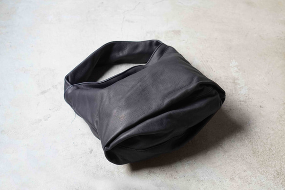 シルキータッチしっとりレザー⁂軽く柔らかい袋タイプ・ＬＵＡ(ＬＡ００３)＃墨黒⁂ 3枚目の画像