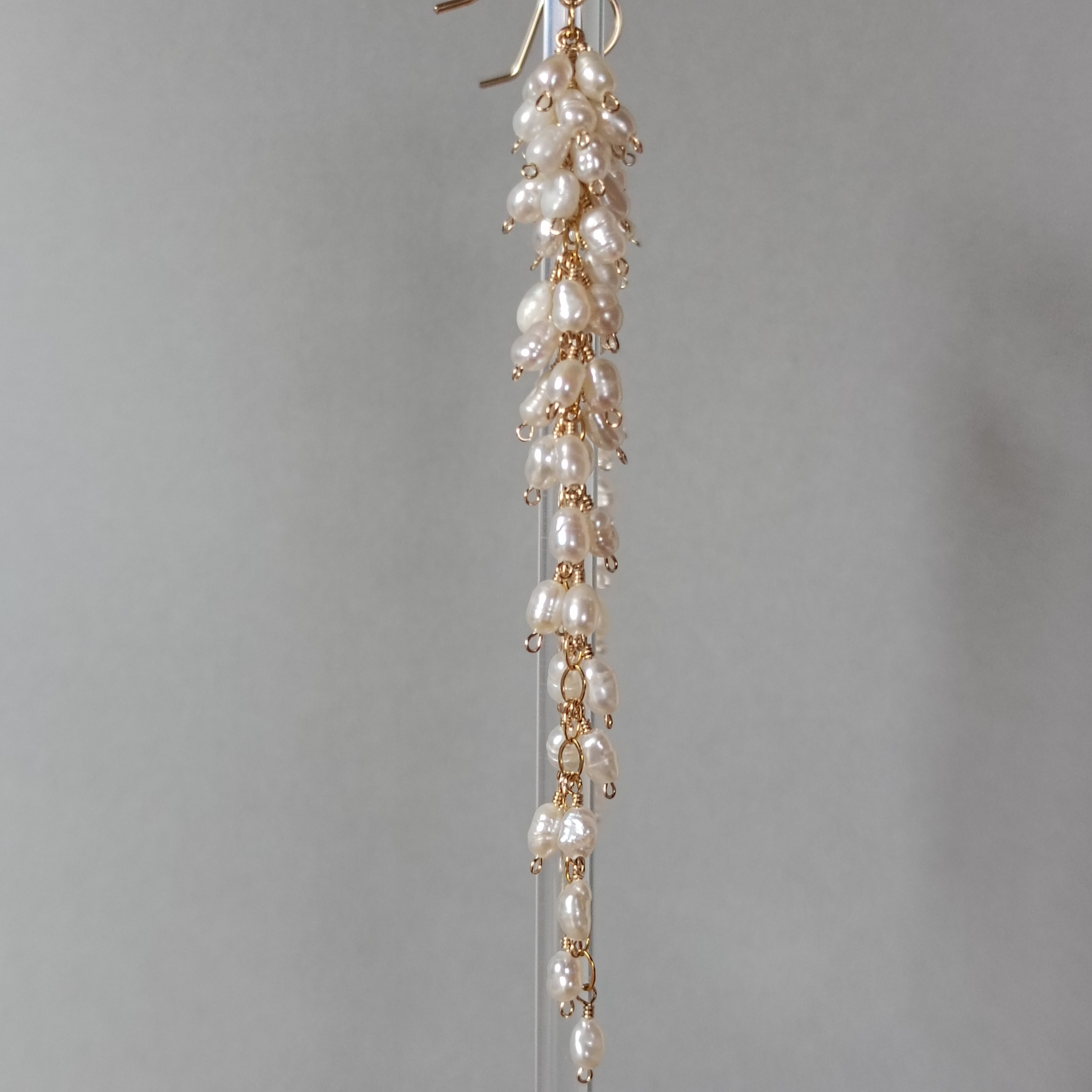 【再販】淡水パール 揺れるピアス 14kgfピアス/イヤリング