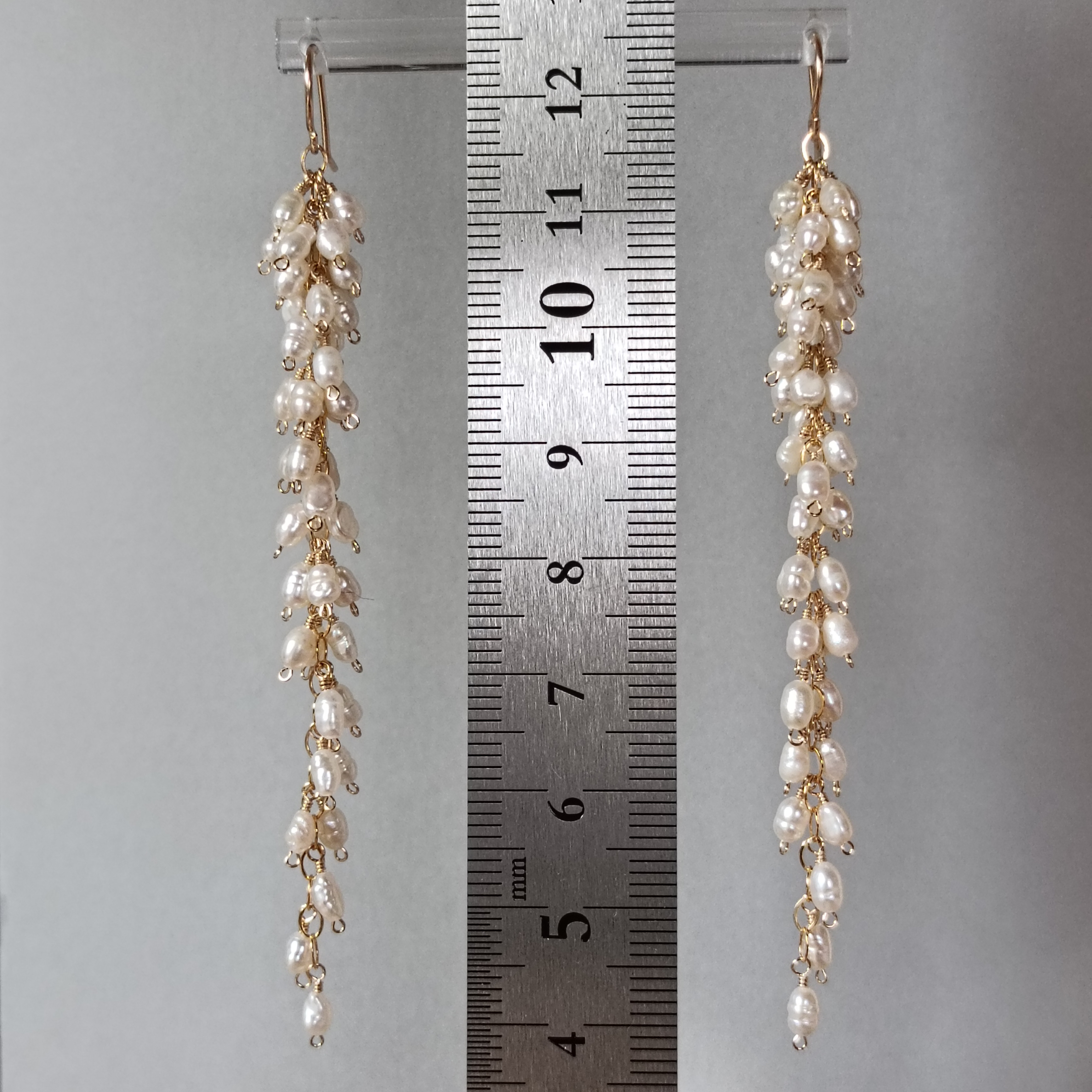 【再販】淡水パール 揺れるピアス 14kgfピアス/イヤリング