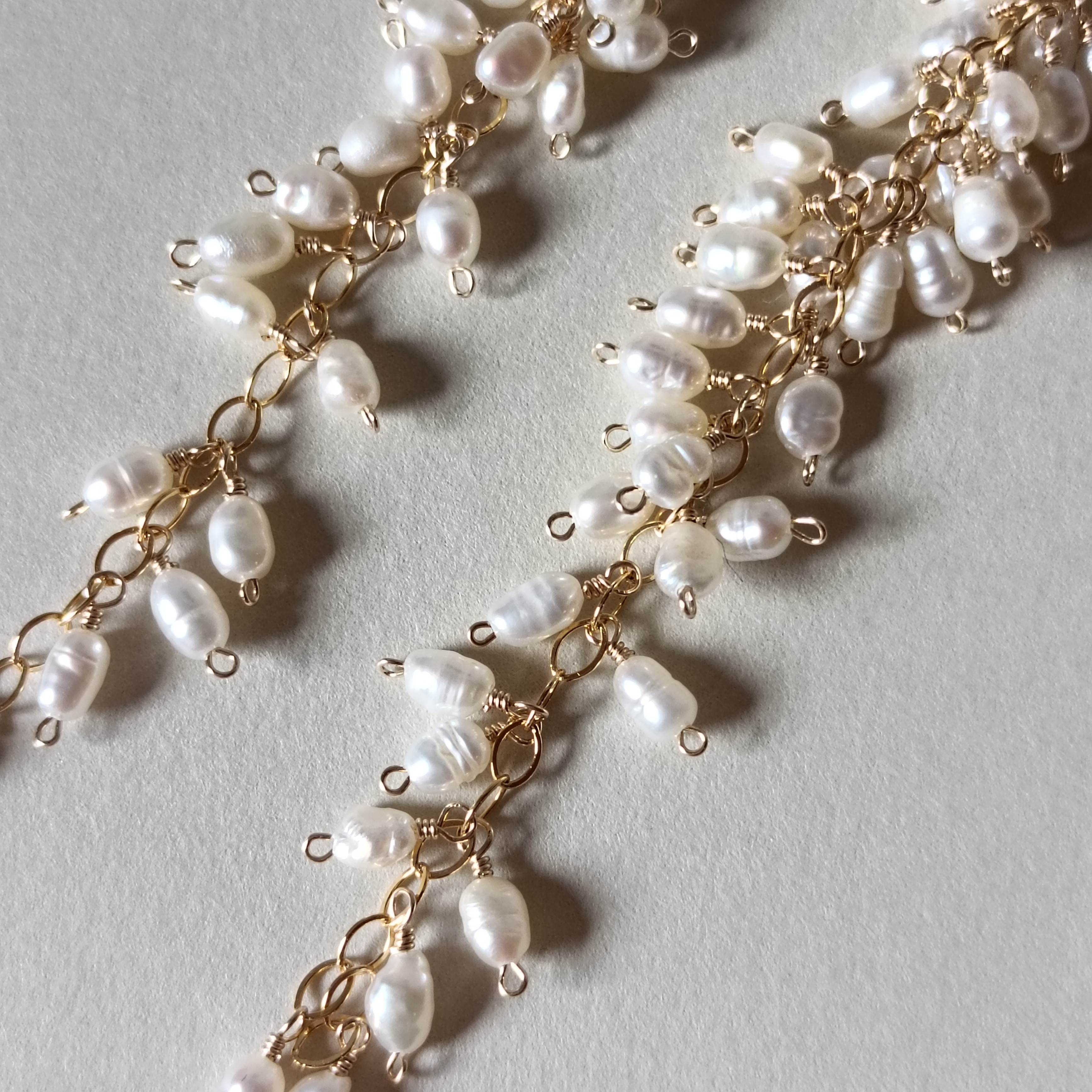 【再販】淡水パール 揺れるピアス 14kgfピアス/イヤリング