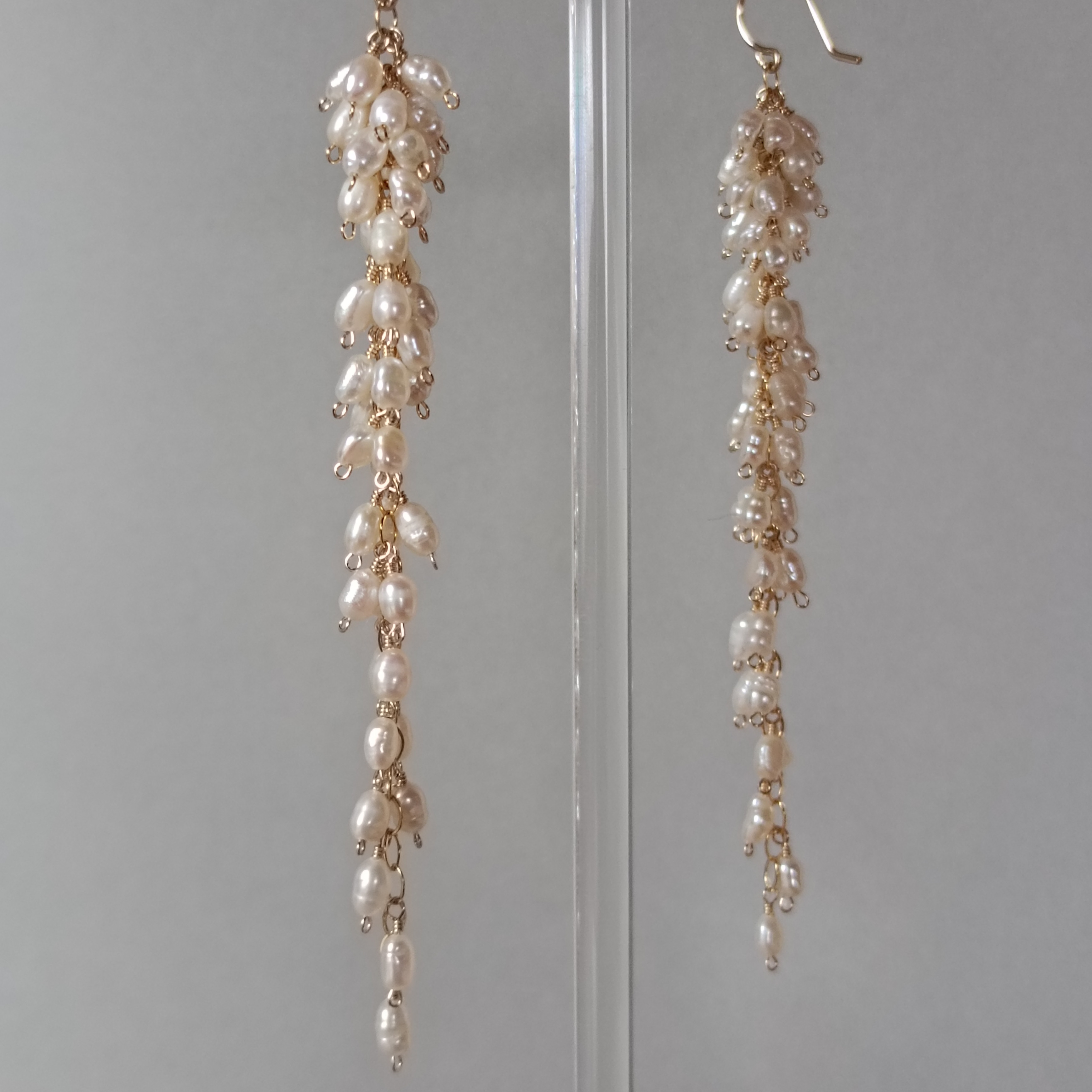 【再販】淡水パール 揺れるピアス 14kgfピアス/イヤリング