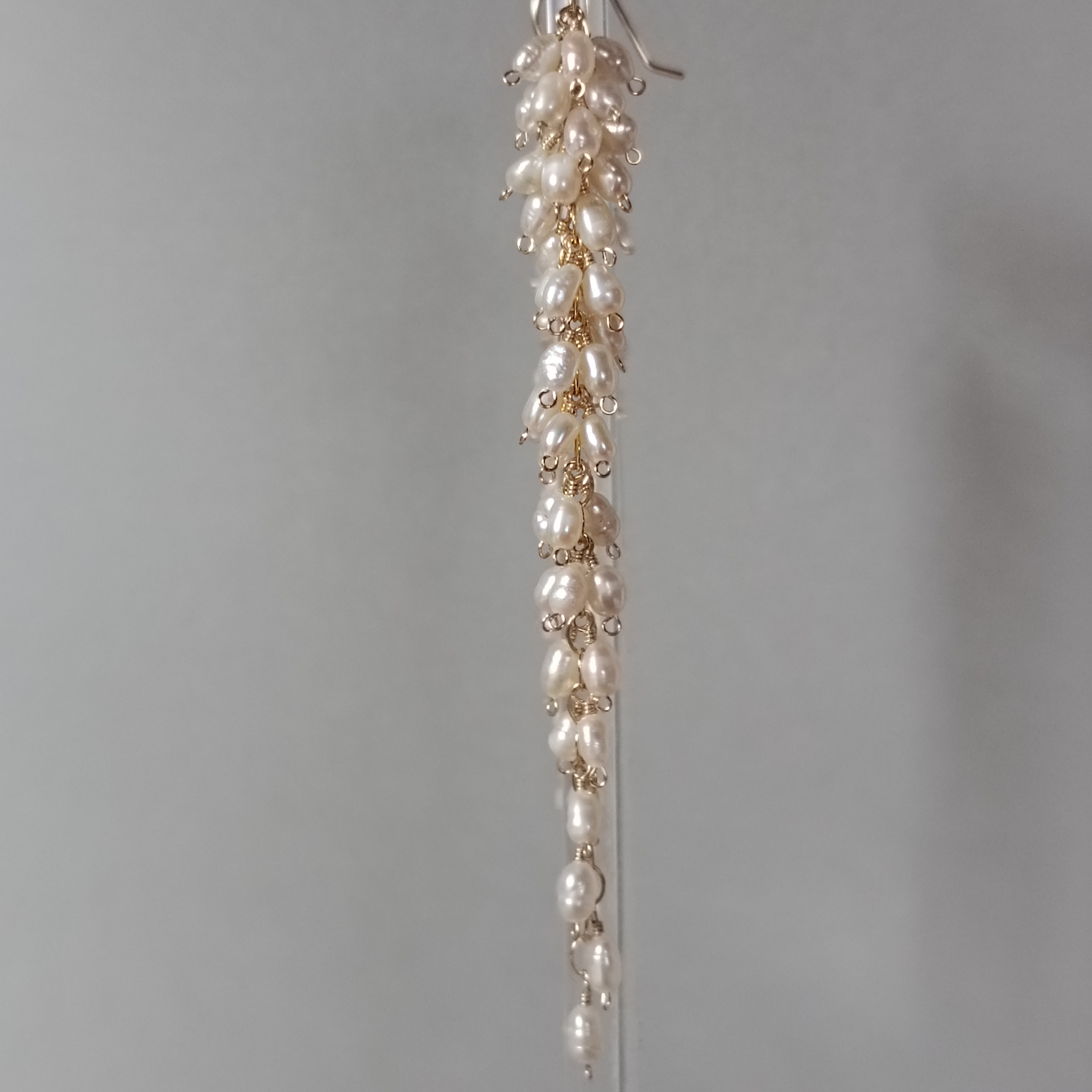 【再販】淡水パール 揺れるピアス 14kgfピアス/イヤリング