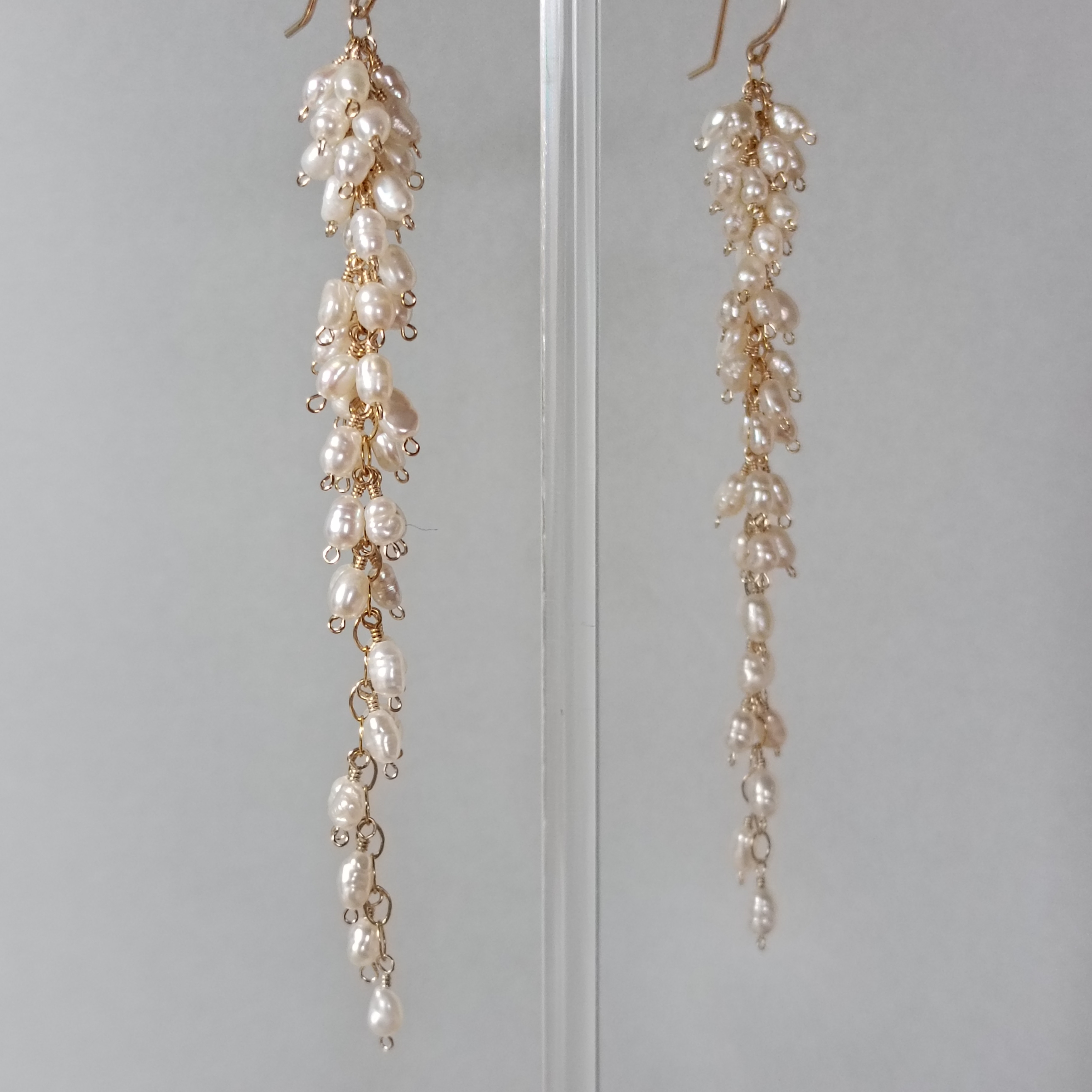 【再販】淡水パール 揺れるピアス 14kgfピアス/イヤリング