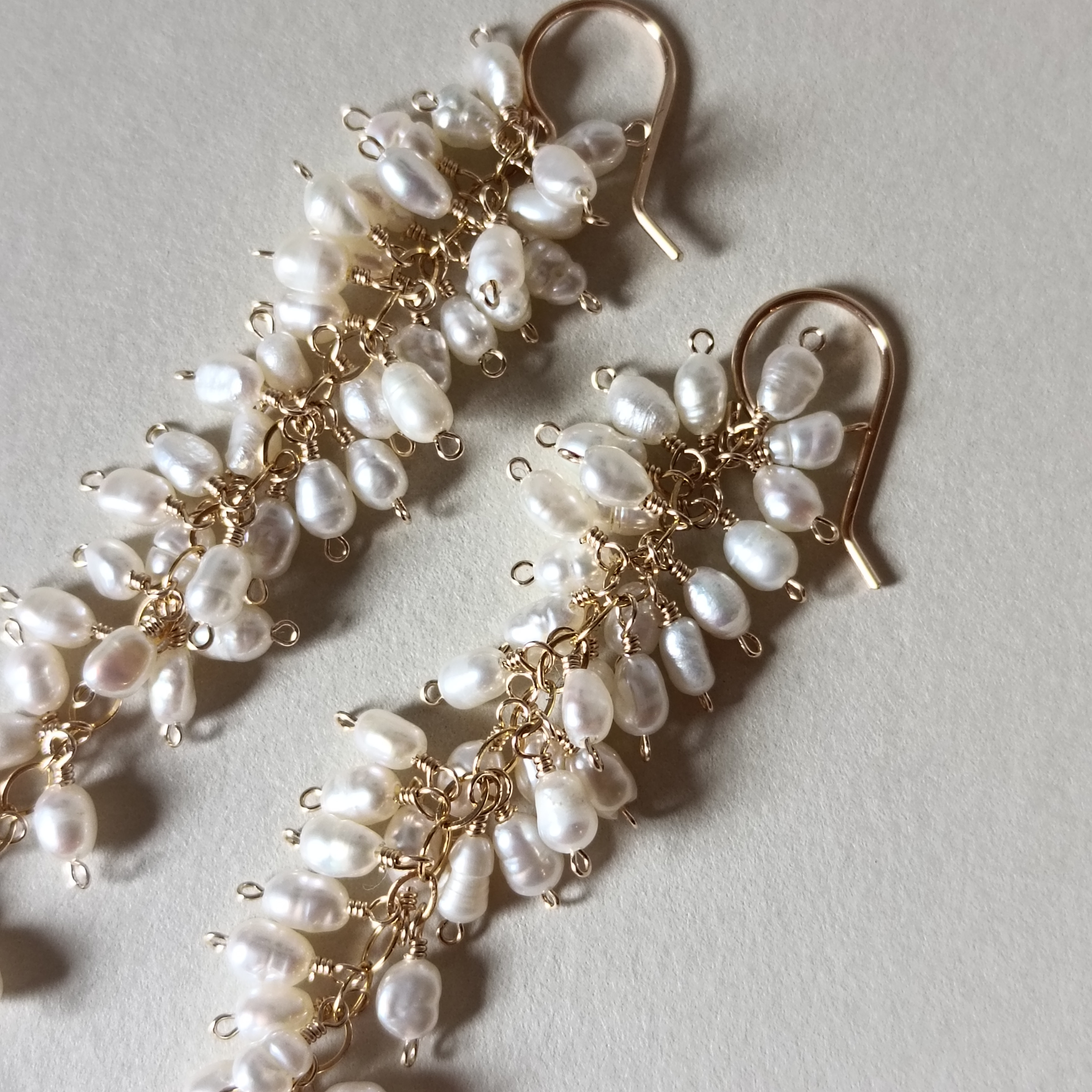 【再販】淡水パール 揺れるピアス 14kgfピアス/イヤリング