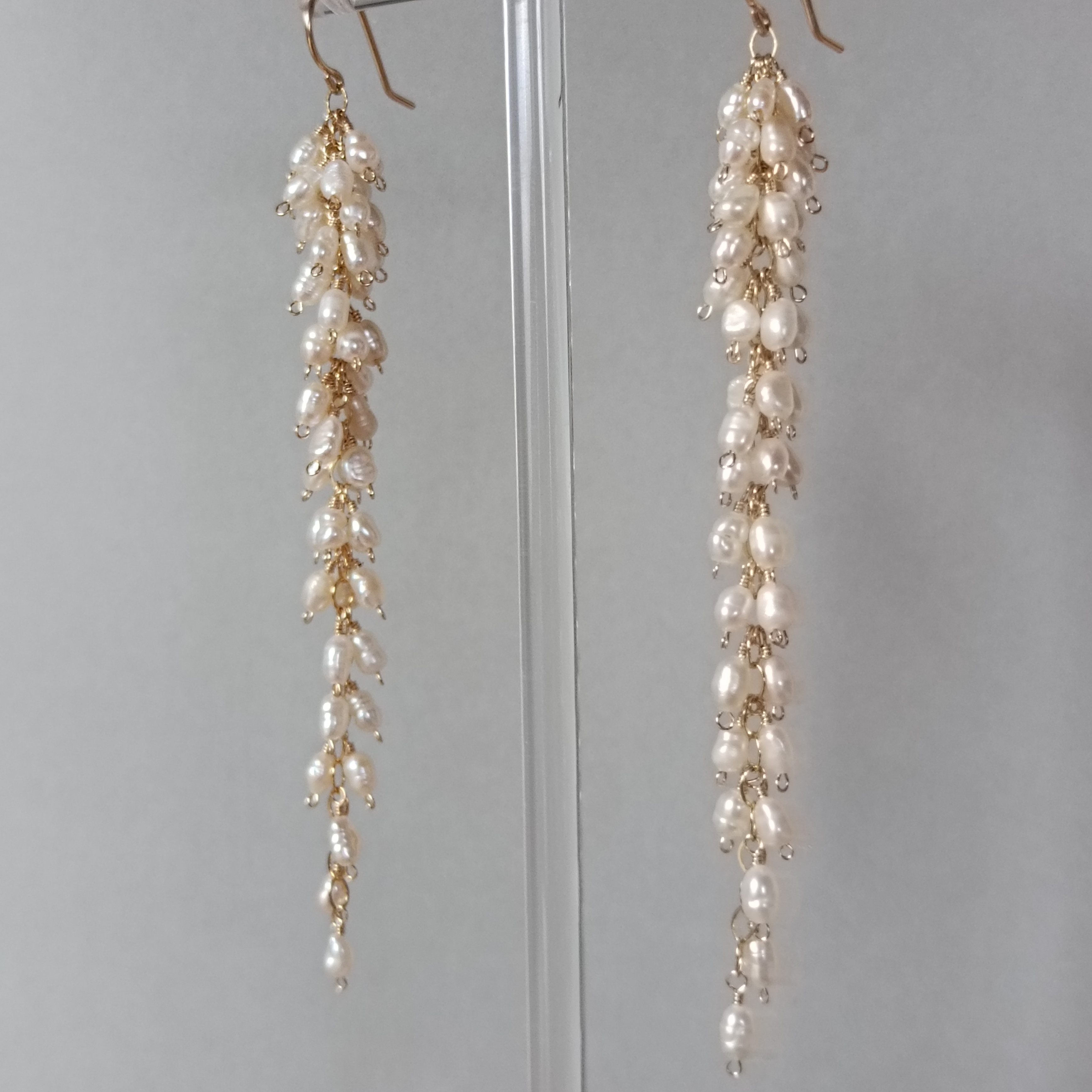 【再販】淡水パール 揺れるピアス 14kgfピアス/イヤリング