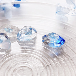 【 特集掲載 】 紫陽花 ブルー 琥珀糖 ピアス イヤリング 4点セット 金属アレルギー対応 5枚目の画像