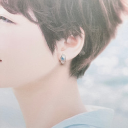 【 特集掲載 】 紫陽花 ブルー 琥珀糖 ピアス イヤリング 4点セット 金属アレルギー対応 9枚目の画像