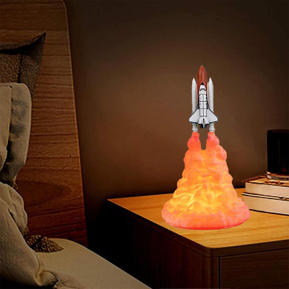 ロケットライト A スペースシャトル USB LED コードレス 宇宙 オブジェ インテリア at-0177 5枚目の画像