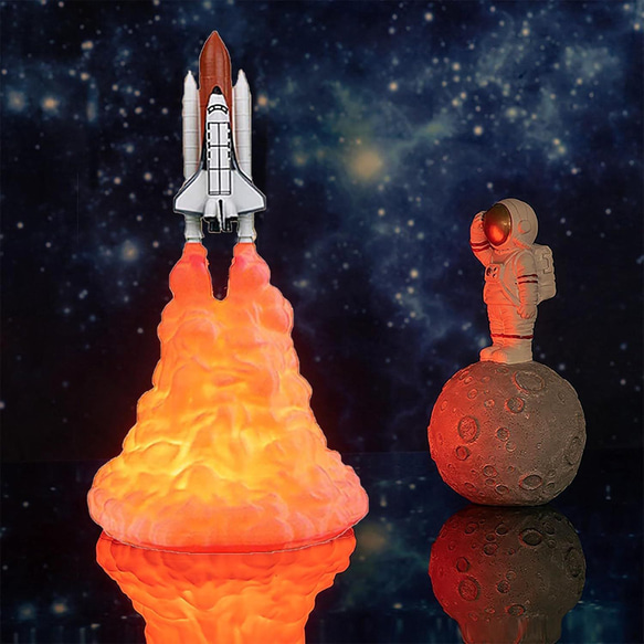 ロケットライト A スペースシャトル USB LED コードレス 宇宙 オブジェ インテリア at-0177 6枚目の画像