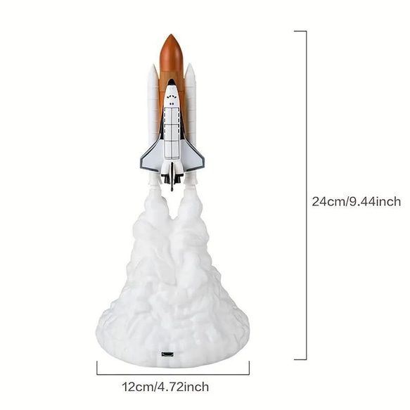 ロケットライト A スペースシャトル USB LED コードレス 宇宙 オブジェ インテリア at-0177 4枚目の画像