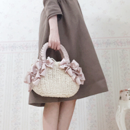 新作】パールリボンバッグ♡究極のリボンバッグ♡リボンカゴ 新作】パールリボンバッグ♡究極のリボンバッグ♡リボンカゴ