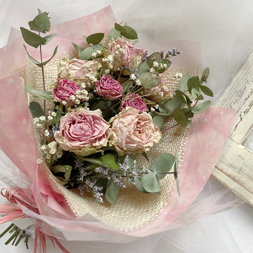 ♪送料込み♪ドライフラワー薔薇のスワッグ♪②母の日にも ドライ 