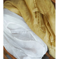 日よけにも♪きちんと感スーツカラー　ラミー/麻の羽織り　ブラウス【春秋夏】白/イエロー 12枚目の画像