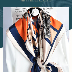 女性用シルクスカーフ100%,正方形,ギフト用 ピュアシルク,ラップ,クリスマスプレゼント,バンダナ 5枚目の画像