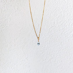 宝石質 AAA スカイブルートパーズ ティアドロップの1粒プチネックレス 晴れやかブルー2024 3枚目の画像