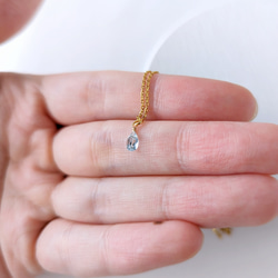 宝石質 AAA スカイブルートパーズ ティアドロップの1粒プチネックレス 晴れやかブルー2024 4枚目の画像