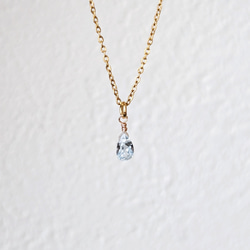 宝石質 AAA スカイブルートパーズ ティアドロップの1粒プチネックレス 晴れやかブルー2024 1枚目の画像