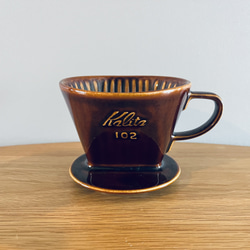 国産の古いコーヒードリッパー　カリタ Kalita コーヒー ドリッパー 陶器製 102-ロト(2~4人用) 1枚目の画像