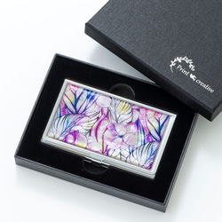 天然貝 名刺カードケース（恋の歌）シェル・螺鈿アート｜ギフト・プレゼントにおすすめ 1枚目の画像